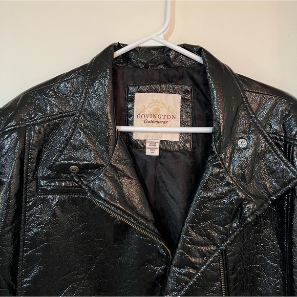 Covington black patent leather jacket 🖤 - Picture 2 of 5